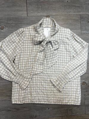 CAMISA CUADROS LAZADA - beige