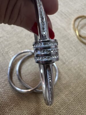 Pulsera caña enroscado plata acero