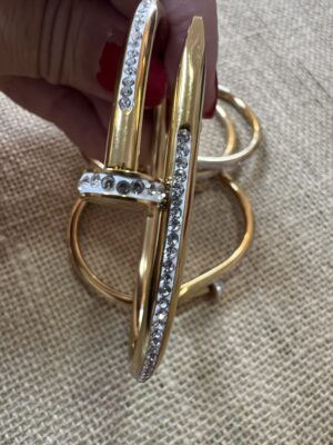 Pulsera tornillo TORNY inspiración con brillos acero