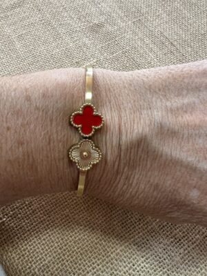 Inspiración pulsera TREVOL Van Cleef rojo acero