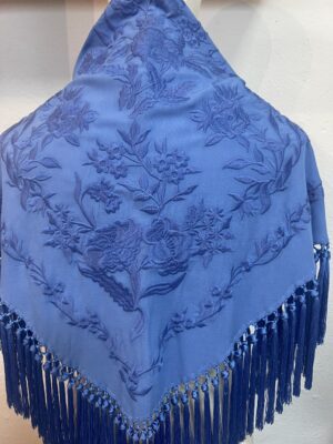 MANTONCILLO Cantillana Mod. Unicolor azul ducado